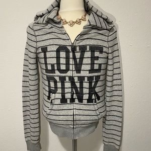 LOVE PINK Graphic Full Zip Hoodie